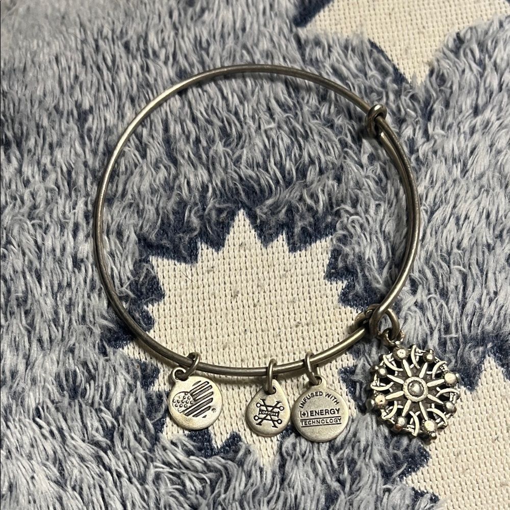 Alex and Ani Silver compass Charm Bracelet